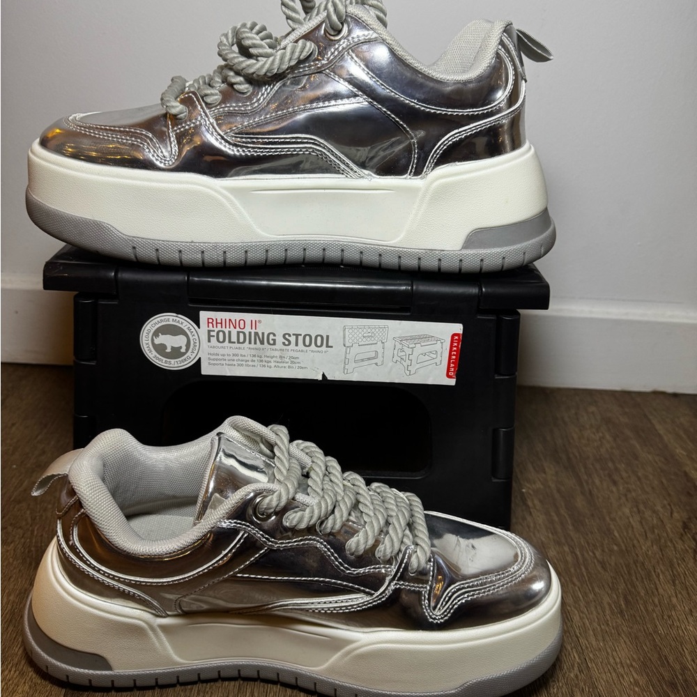 ASOS Metallic Silver Men's Sneakers